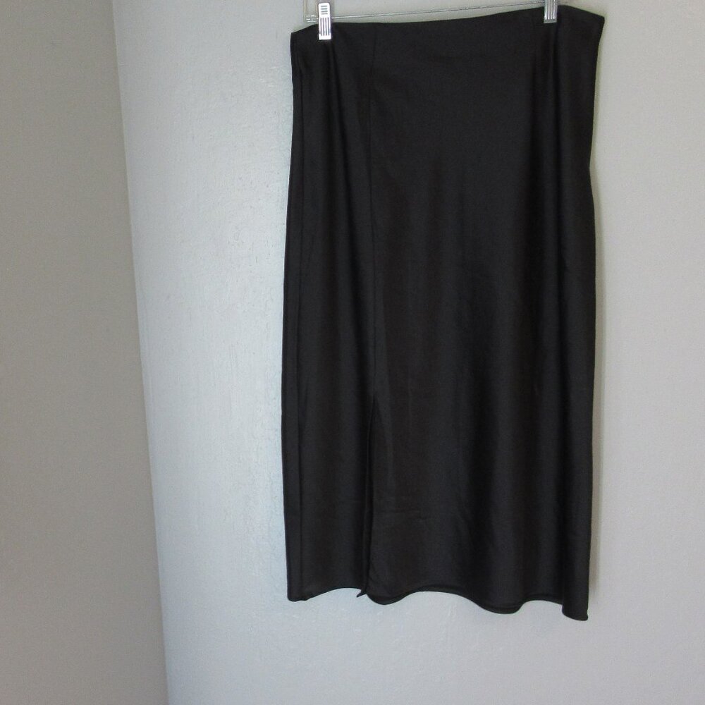 Nasty Gal Black Midi Front Slit Side Zip Size 10 Skirt